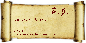 Parczek Janka névjegykártya